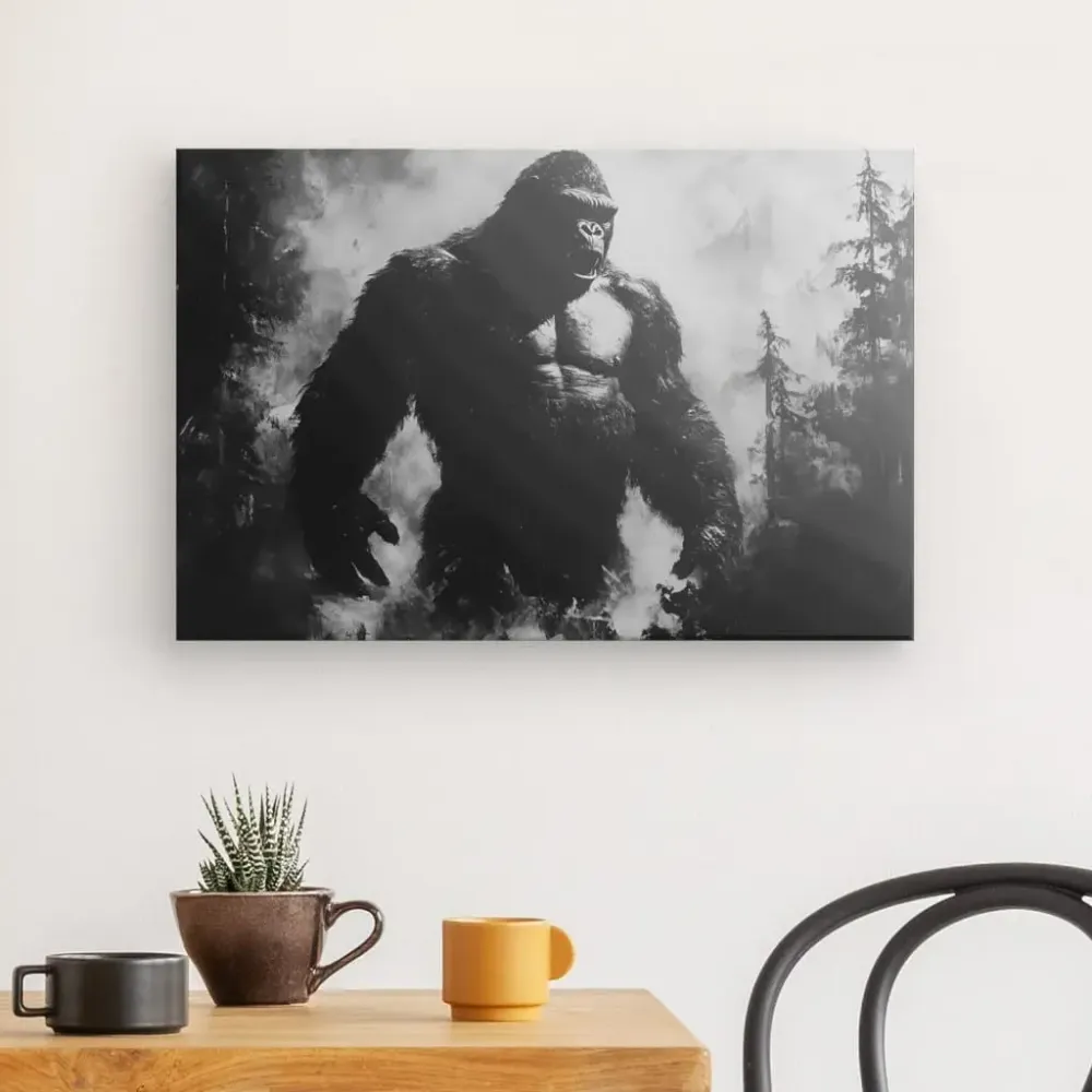 Tableau Peinture King-Kong Singe Géant Monochrome merchOne