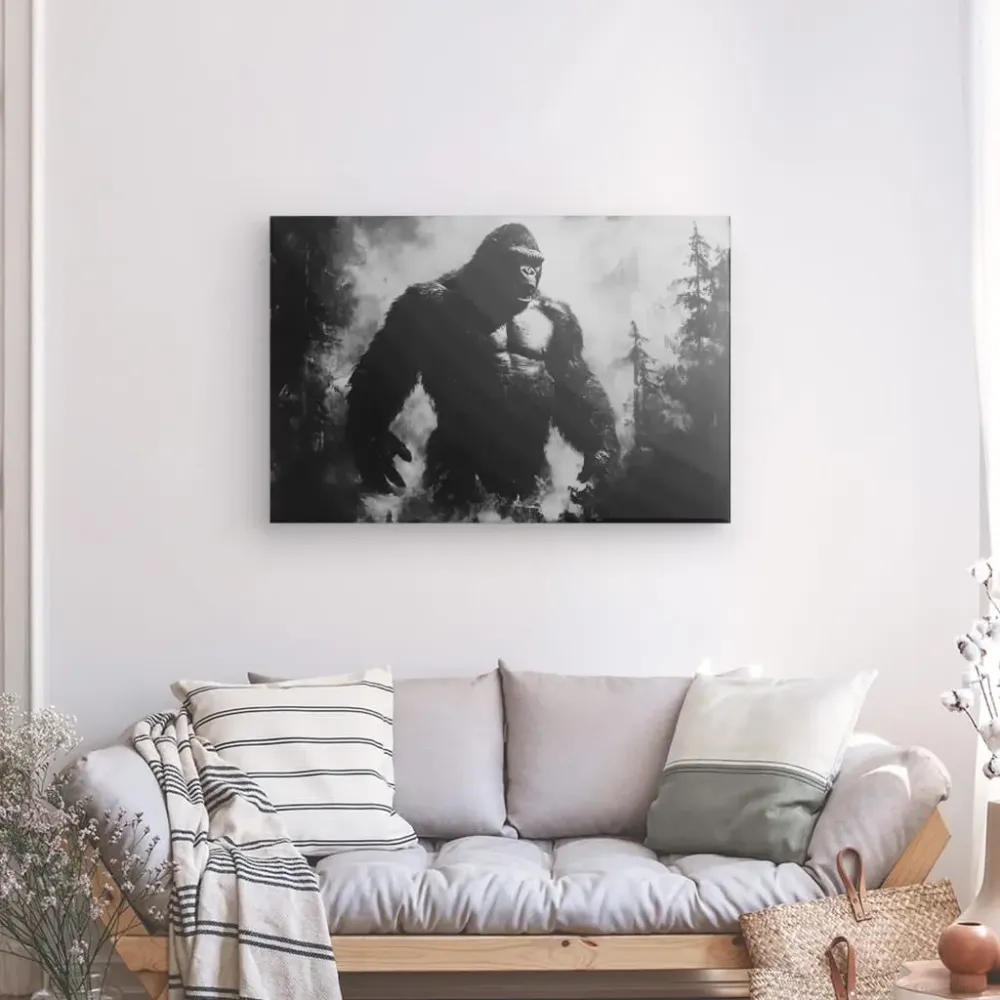 Tableau Peinture King-Kong Singe Géant Monochrome merchOne