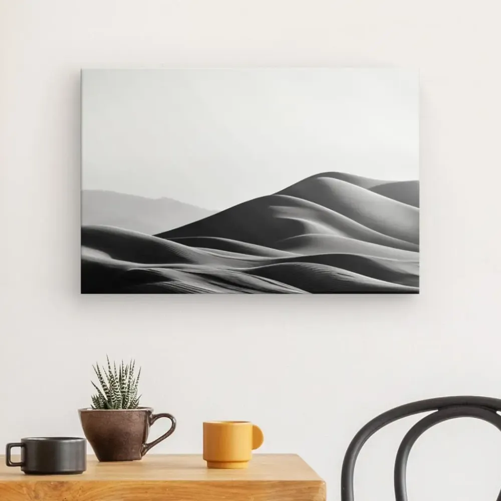 Tableau Photographique Dunes de Sable Noir et Blanc merchOne