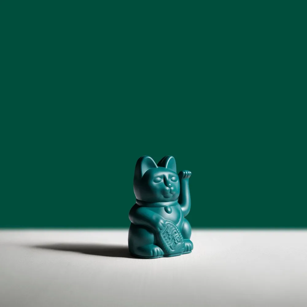 Mini Lucky Cat Maneki Neko Vert - Famille