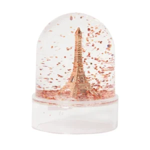 Mini-boule à neige Tour Eiffel cuivrée - Paillettes cuivrées