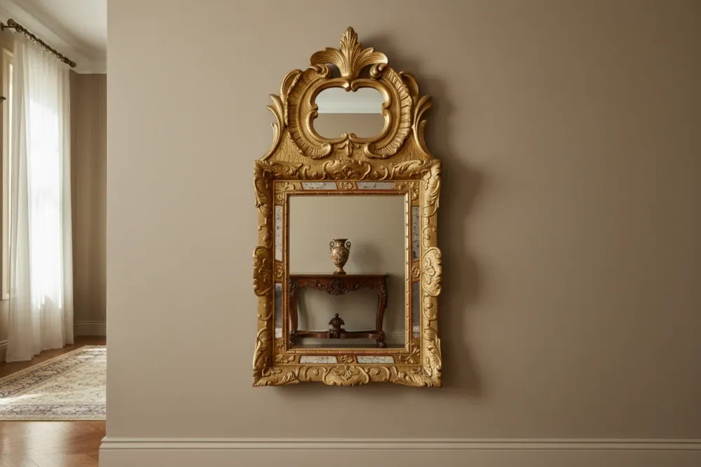 Miroir Français en Bois Doré à la Feuille d’Or – Seconde Moitié XIXe Siècle