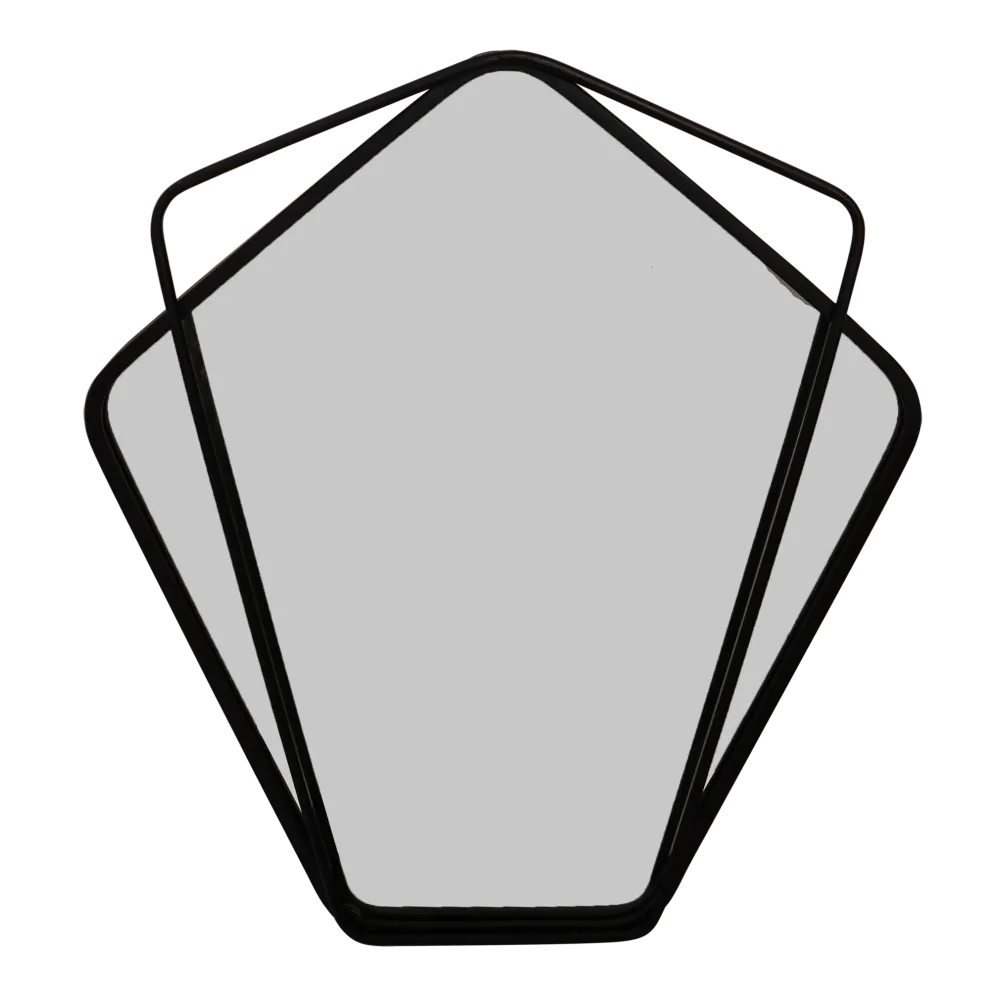 Miroir Geo métal noir 55,5x64,5x3,5cm