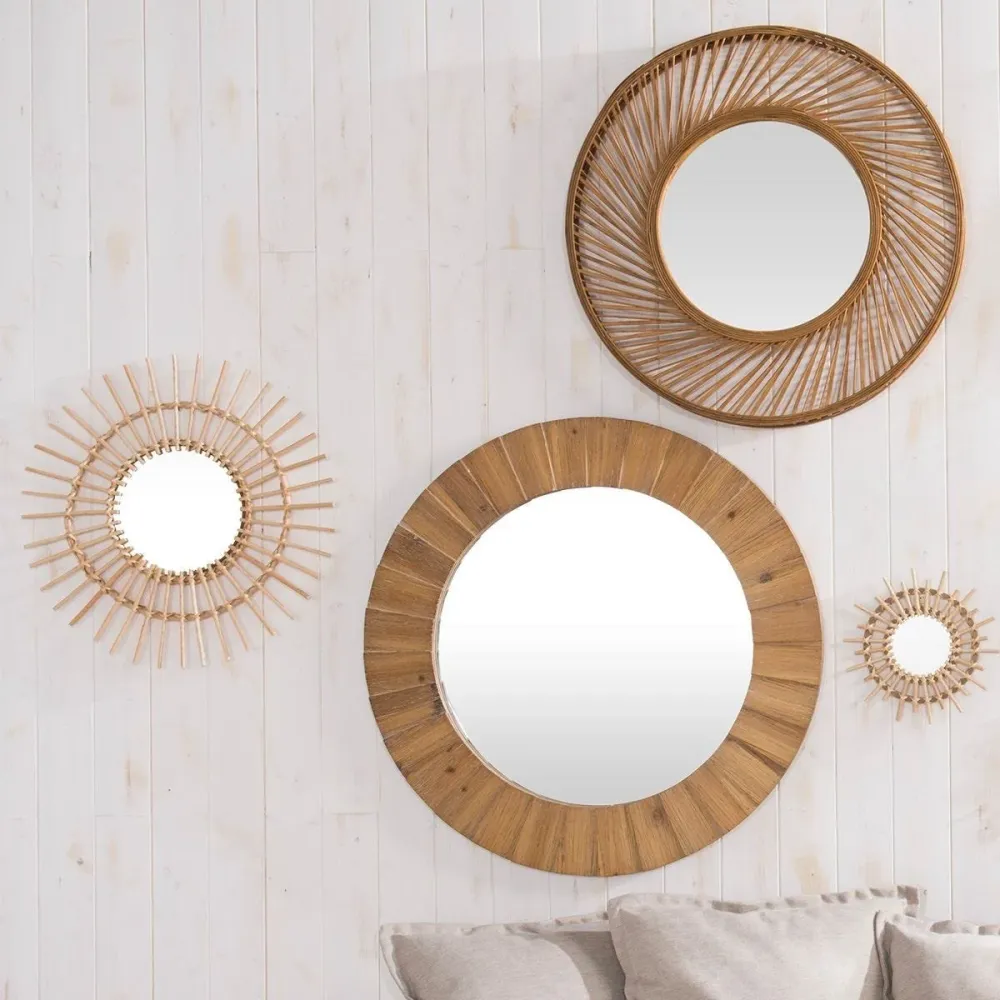 Miroir pour Enfants Atmosphera - Rotin - Marron - D58cm