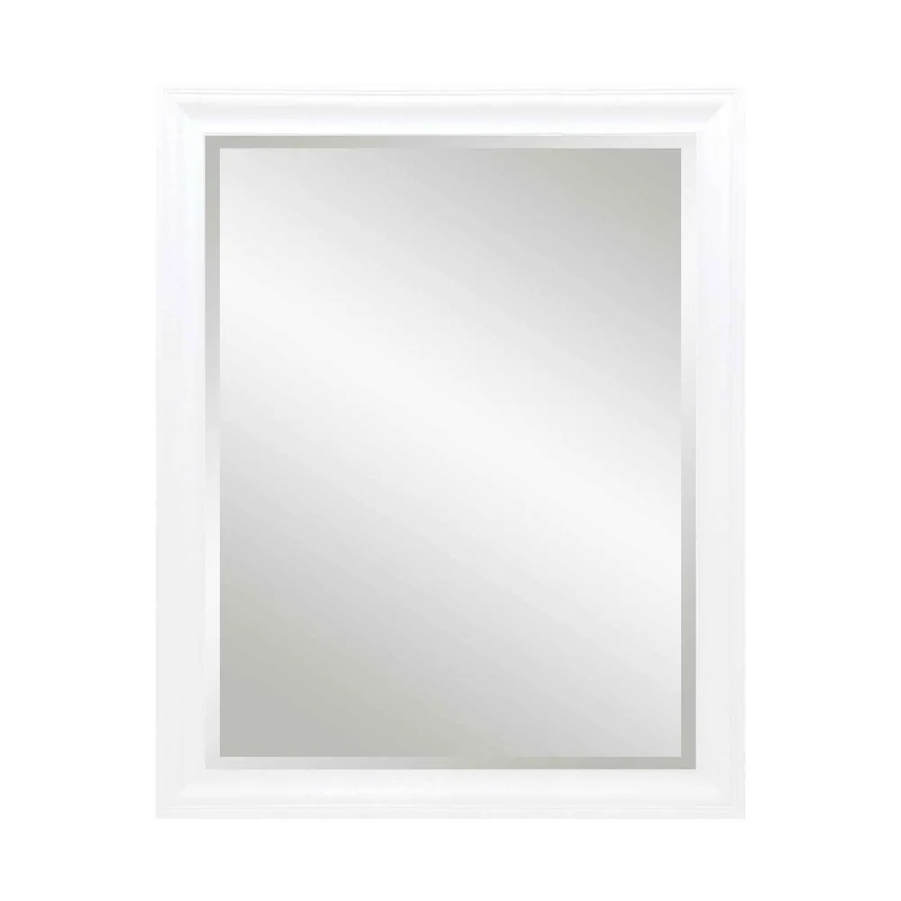 Miroir rectangulaire de 16" x 20" avec bordure, blanc