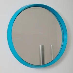 Miroir rond bleu, 1970s