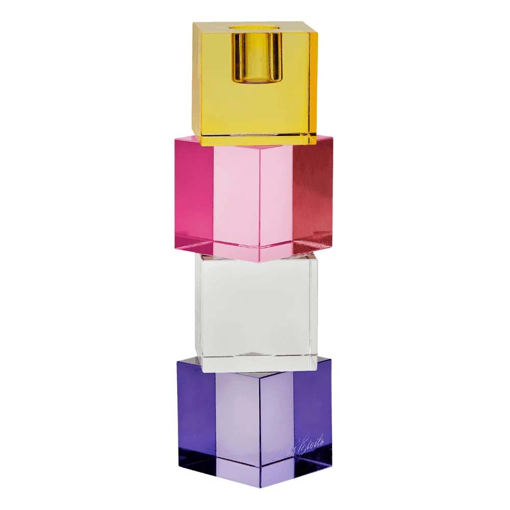 Miss Étoile Bougeoir En Cristal Massif | 4 Cubes