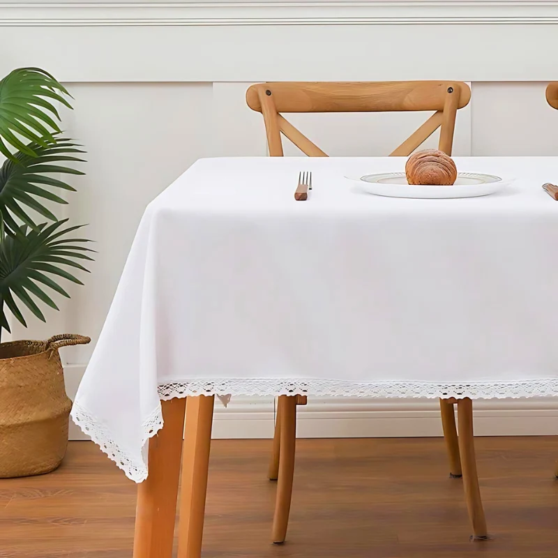 Nappe de table blanche à dentelle Mojo Cuisine