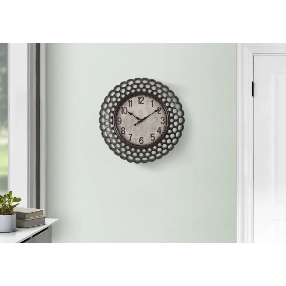 I 9087 - Horloge, 16" Rond, Horloge Murale, Transitionnel Monarch Specialties