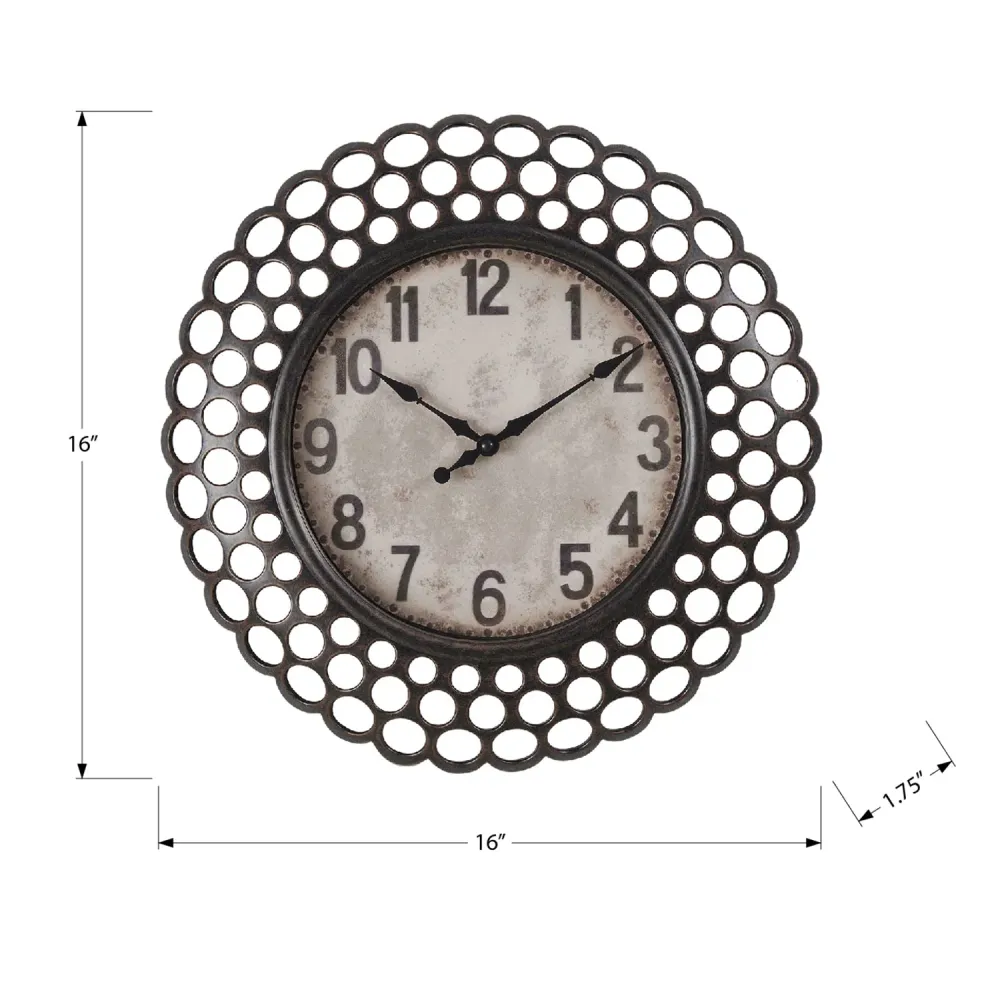 I 9087 - Horloge, 16" Rond, Horloge Murale, Transitionnel Monarch Specialties