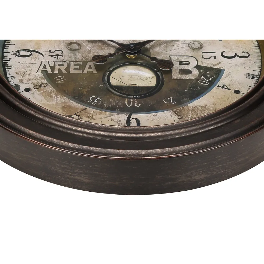I 9090 - Horloge, 18" Rond, Horloge Murale, Brun Antique, Traditionnel Monarch Specialties