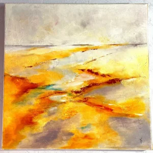 Monique Lietta, "La plage" : 60x60cm, huile