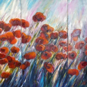 Triptyque coquelicots moniqueyencofusella