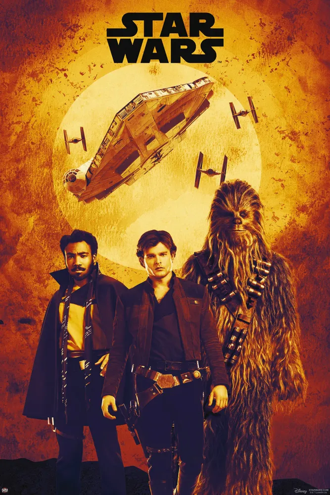 Montage sépia de l'affiche de Solo : Star Wars Story