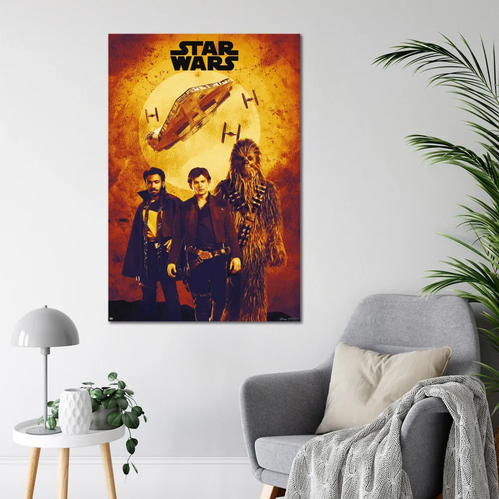 Montage sépia de l'affiche de Solo : Star Wars Story