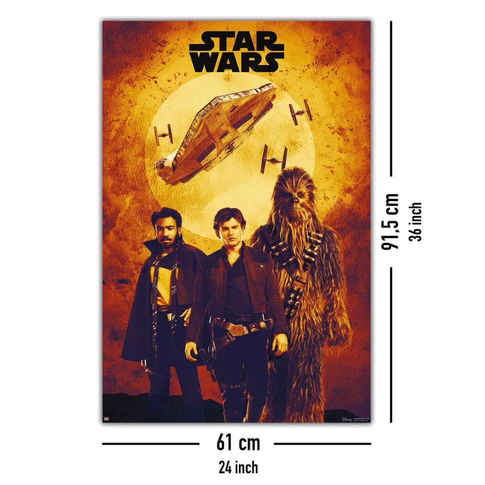 Montage sépia de l'affiche de Solo : Star Wars Story