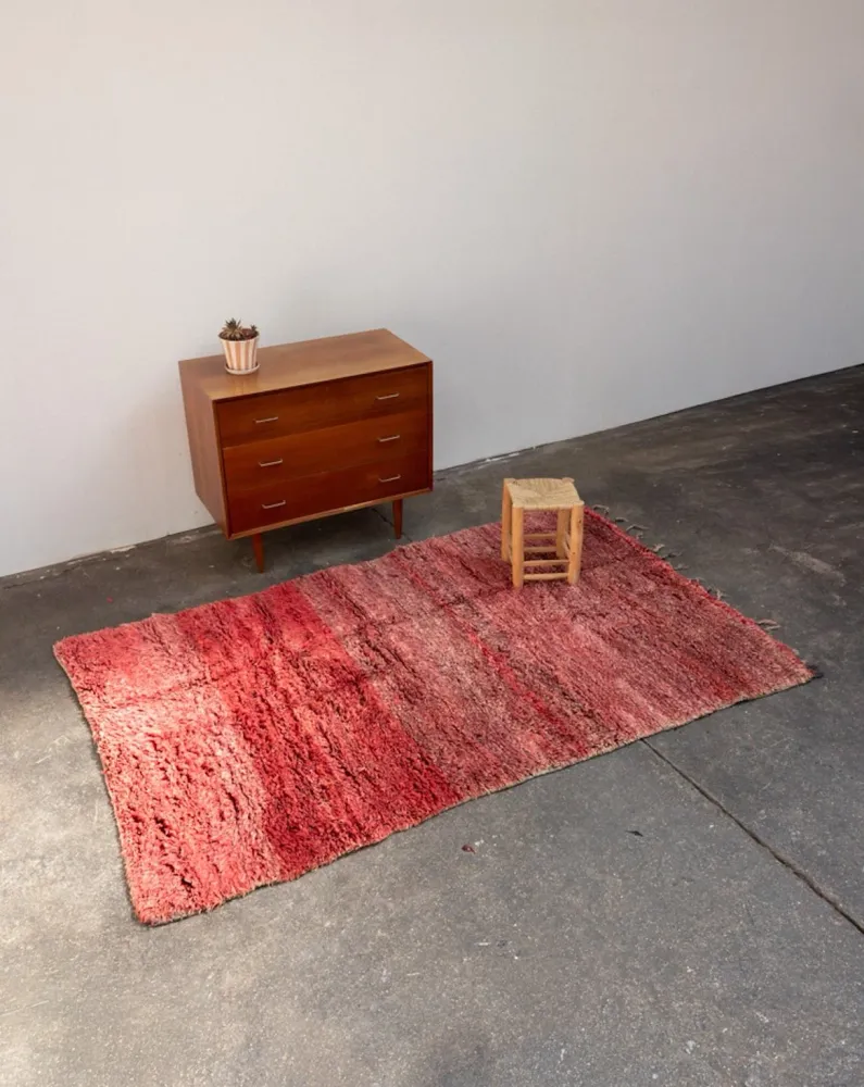 Olivier, le tapis épais rouge en laine N°33 MRT