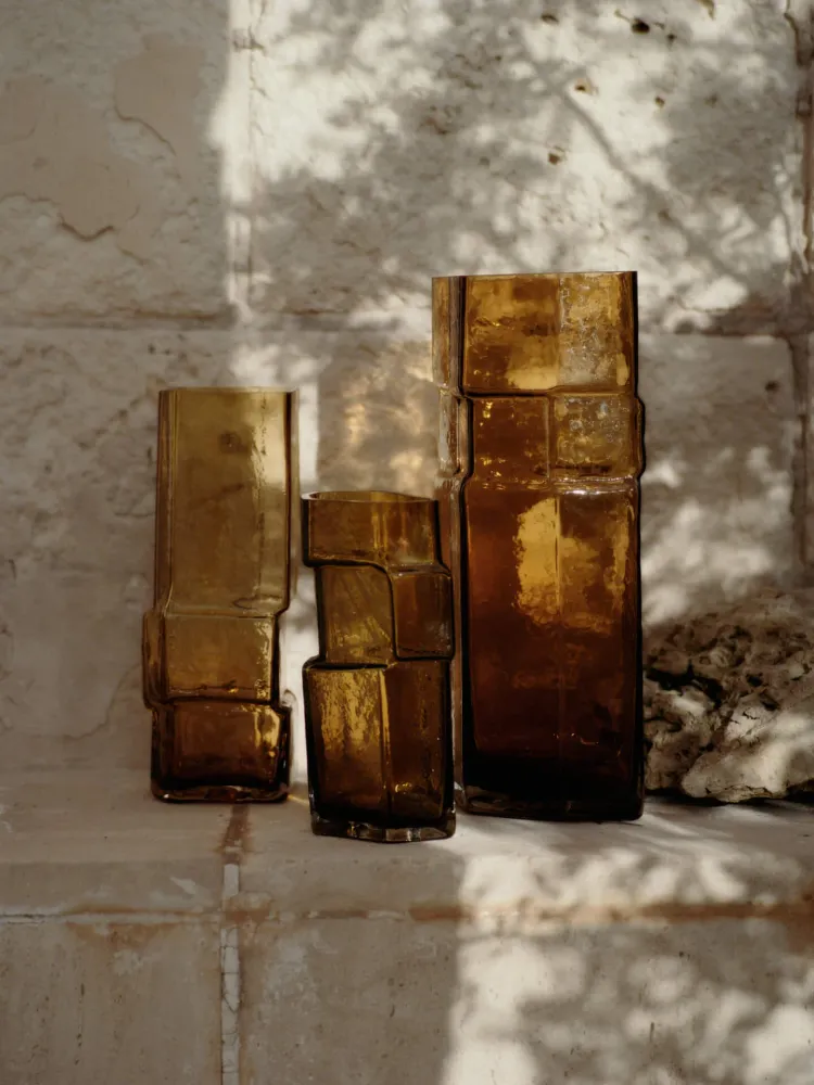 Muro Vase - Small - Recycled Amber