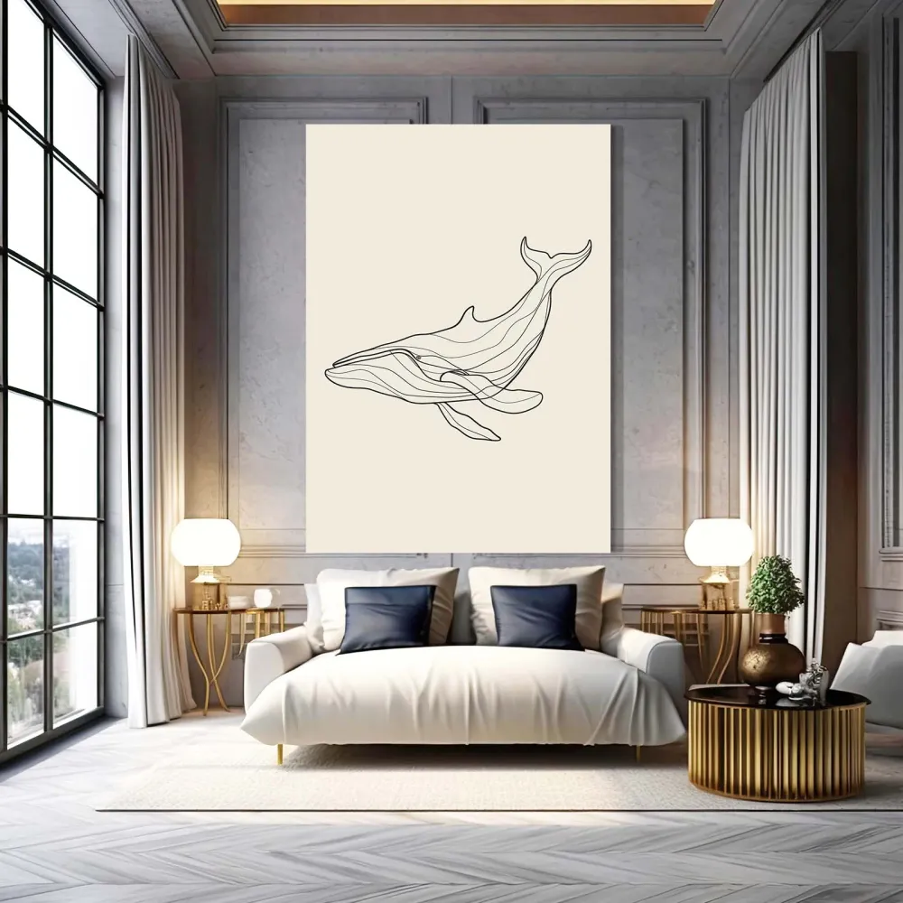 Baleine Minimaliste Tableau MusaArtGallery