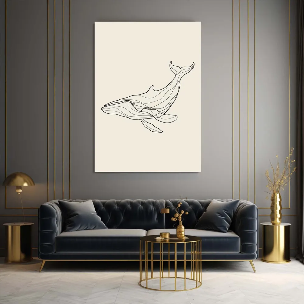 Baleine Minimaliste Tableau MusaArtGallery