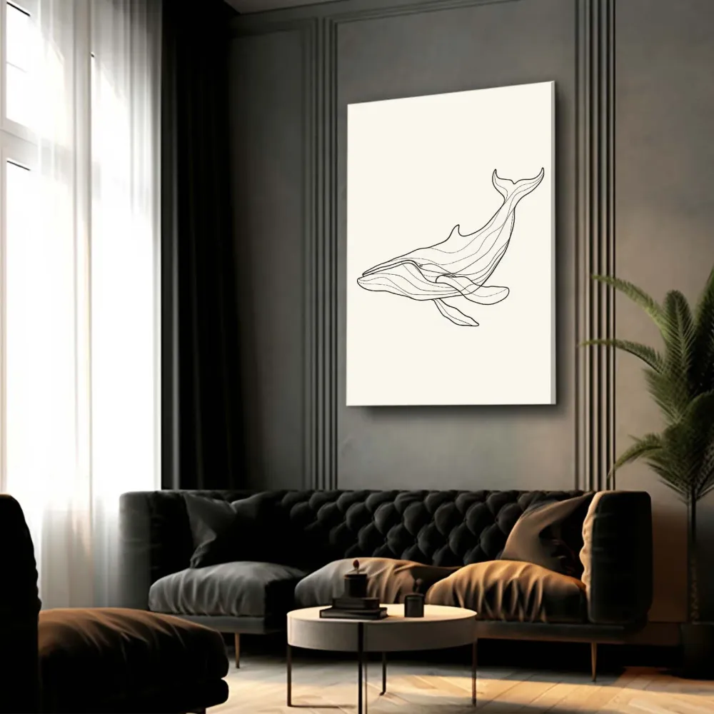 Baleine Minimaliste Tableau MusaArtGallery