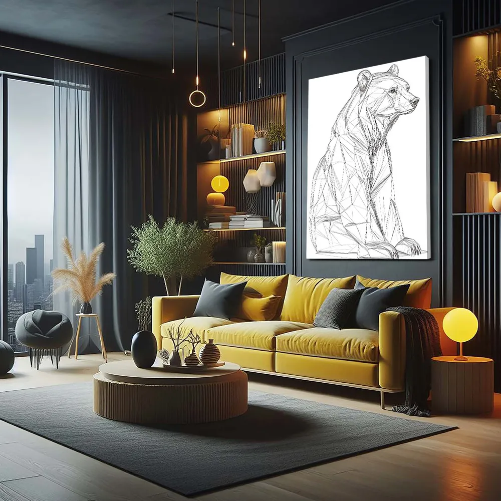 Minimaliste Tableau Ours MusaArtGallery