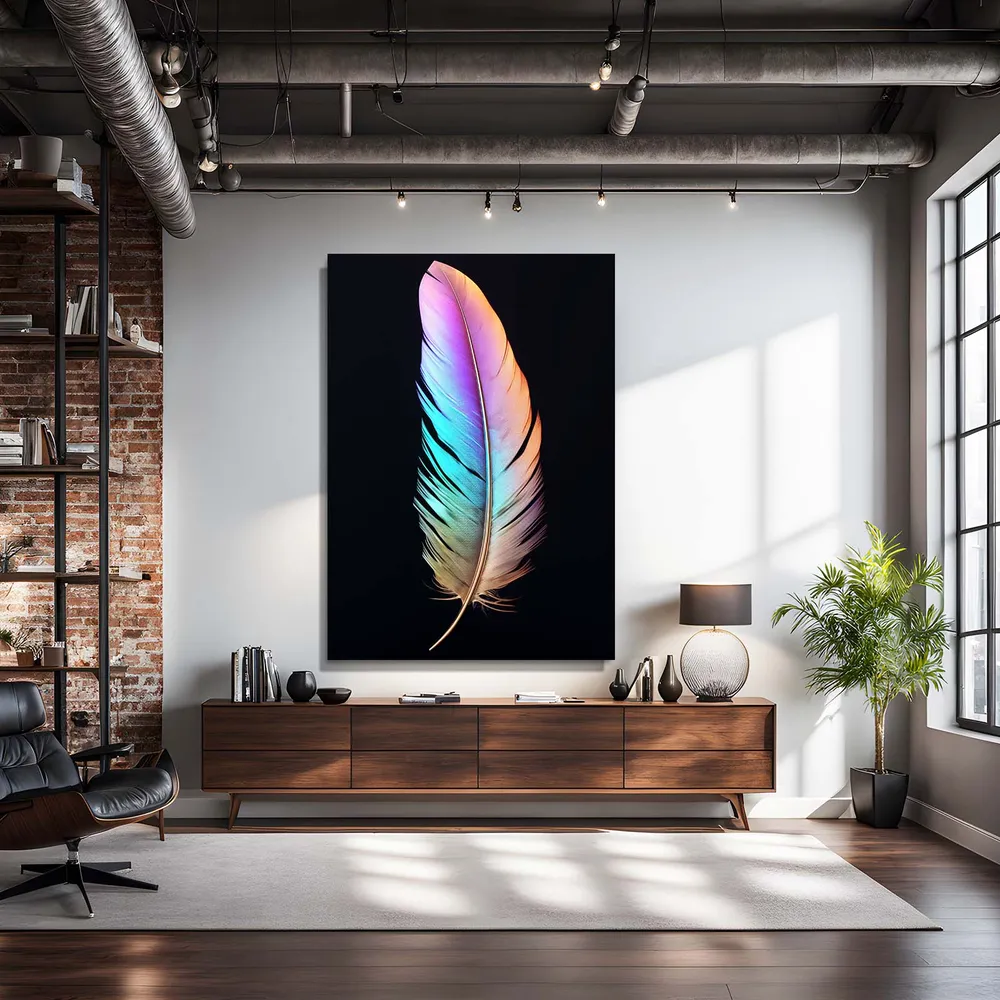 Plume Arc-en-ciel Tableau Trippant MusaArtGallery