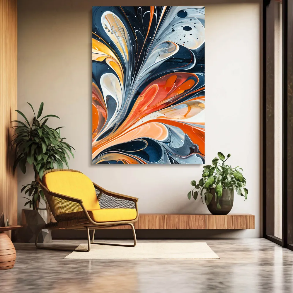 Tableau Abstrait Flamme Céleste MusaArtGallery
