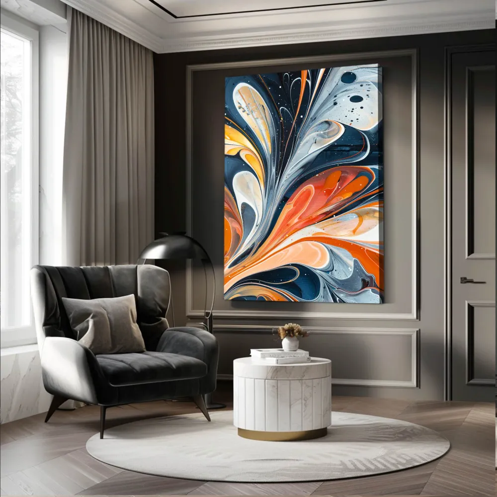 Tableau Abstrait Flamme Céleste MusaArtGallery