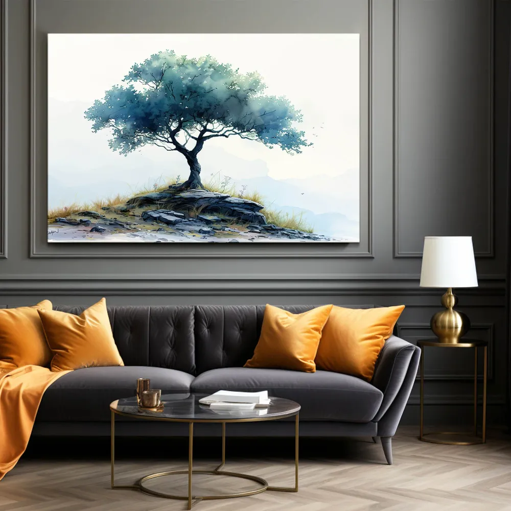 Tableau Arbre Solitude Montagne MusaArtGallery