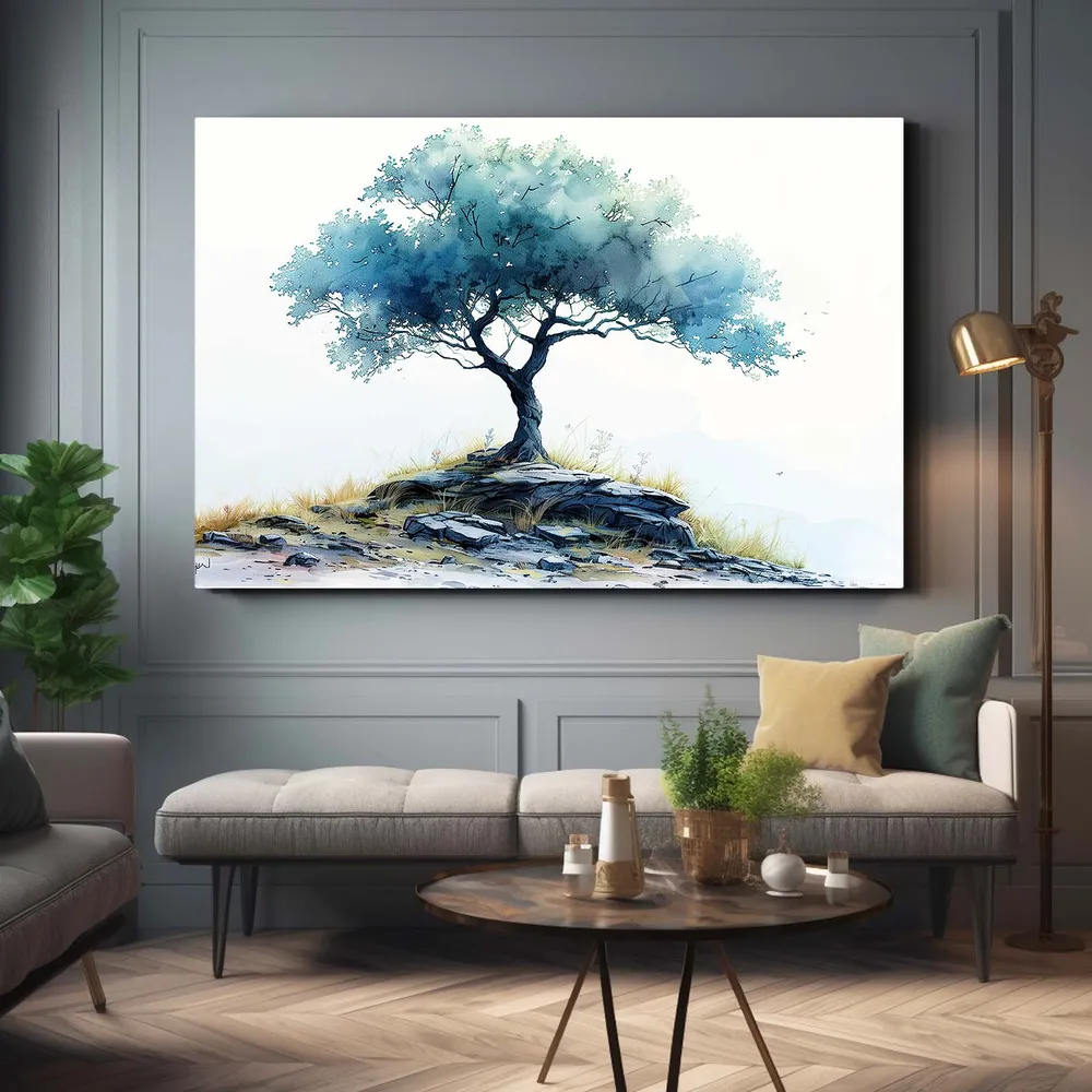Tableau Arbre Solitude Montagne MusaArtGallery