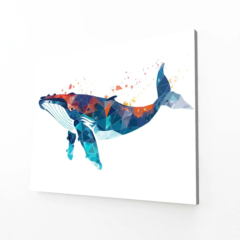 Tableau Baleine Géométrique Colorée MusaArtGallery