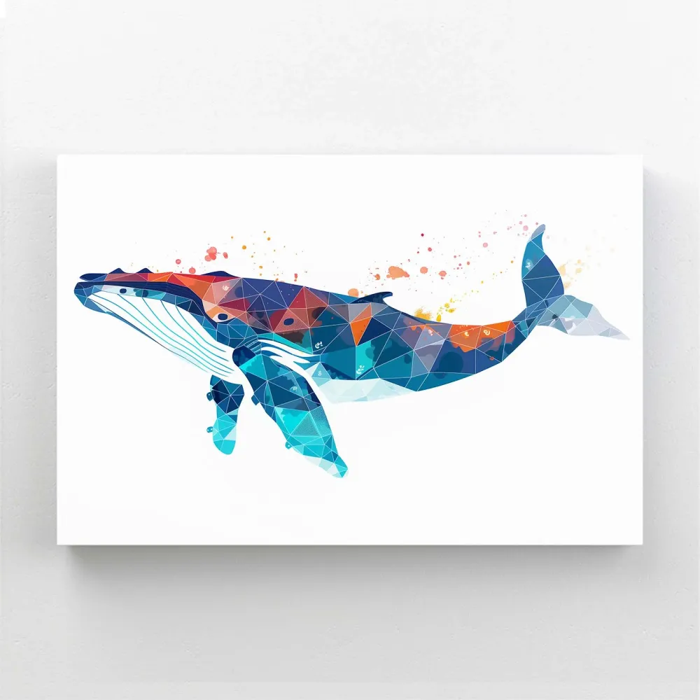 Tableau Baleine Géométrique Colorée MusaArtGallery