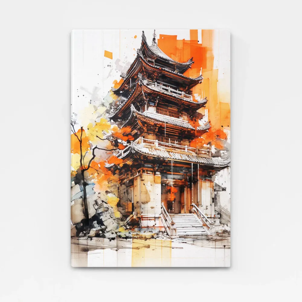 Tableau Japonais Temple MusaArtGallery