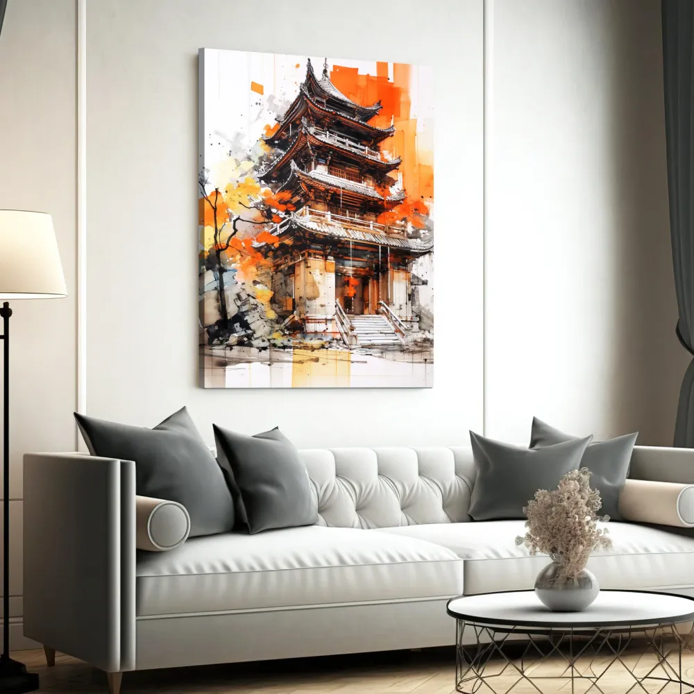 Tableau Japonais Temple MusaArtGallery