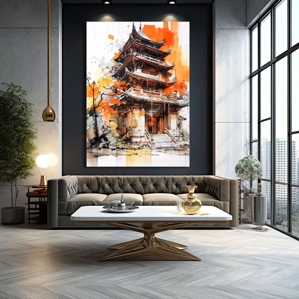 Tableau Japonais Temple MusaArtGallery