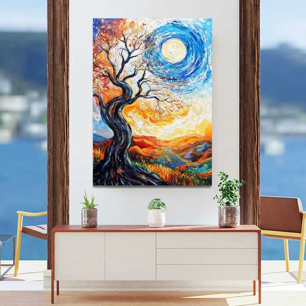Tableau De L'arbre De Vie Avec Ciel Bleu MusaArtGallery