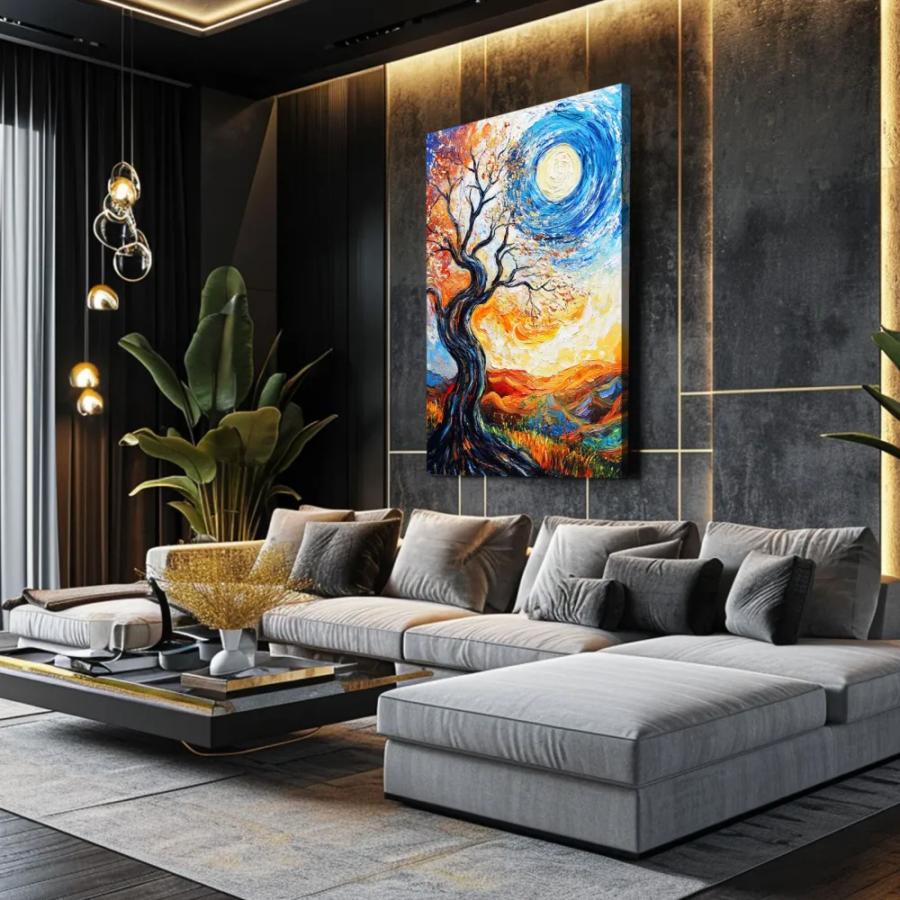 Tableau De L'arbre De Vie Avec Ciel Bleu MusaArtGallery