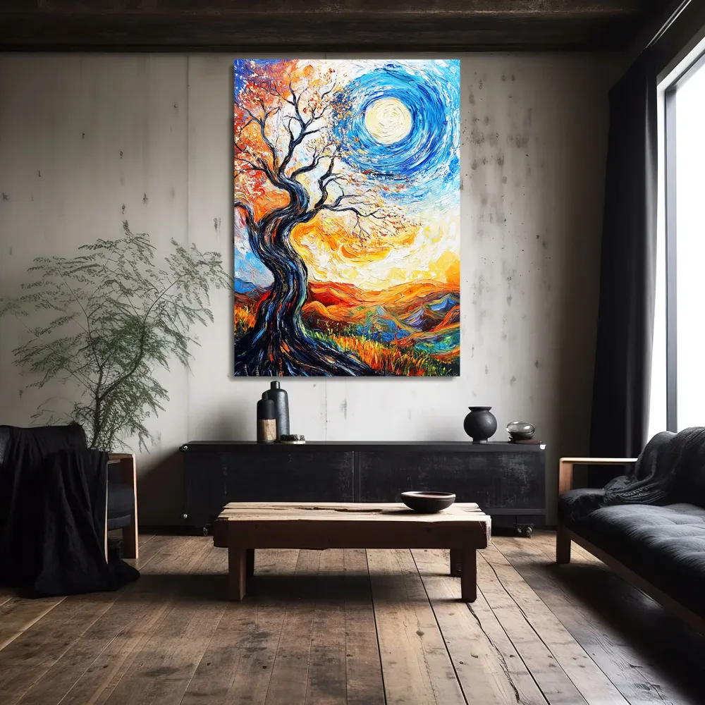 Tableau De L'arbre De Vie Avec Ciel Bleu MusaArtGallery