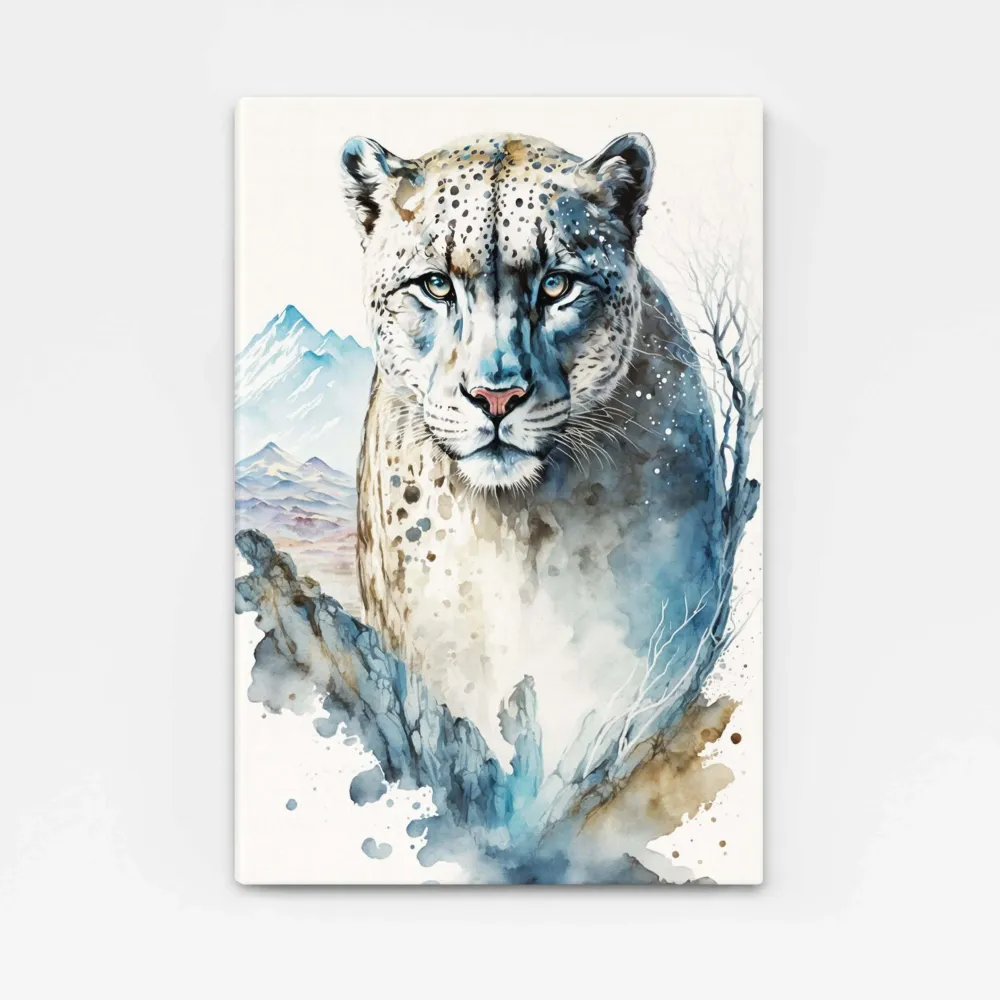 Tableau Panthère des Neiges Coloré MusaArtGallery