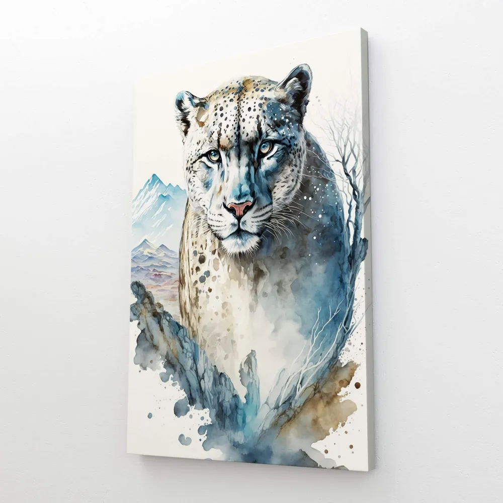 Tableau Panthère des Neiges Coloré MusaArtGallery