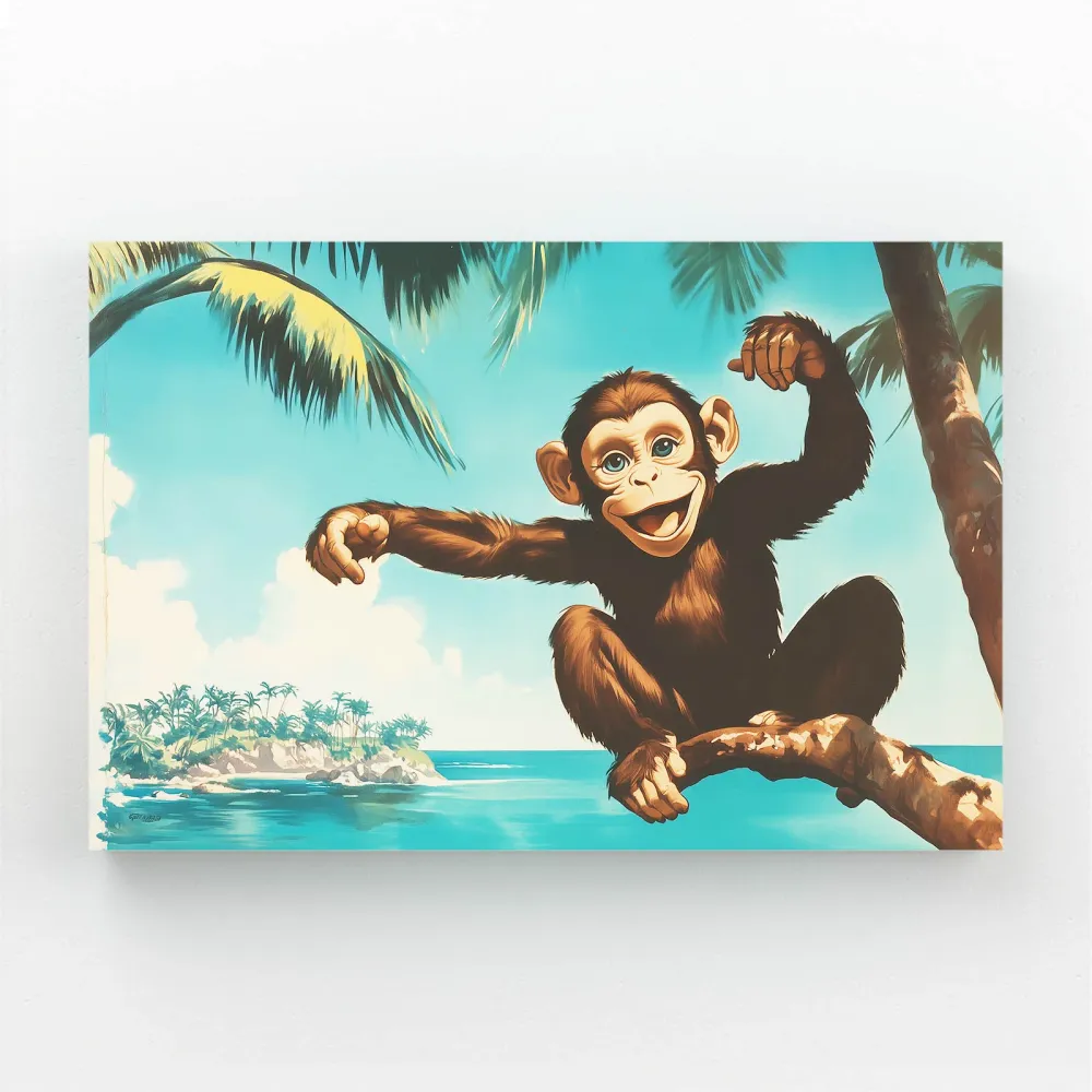 Tableau Singe Plage MusaArtGallery
