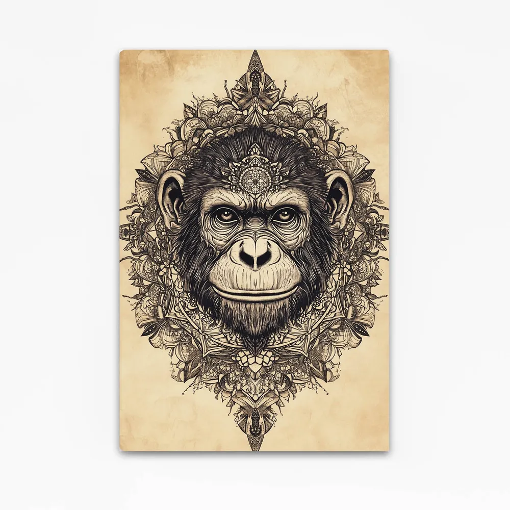 tableau singe rustique MusaArtGallery