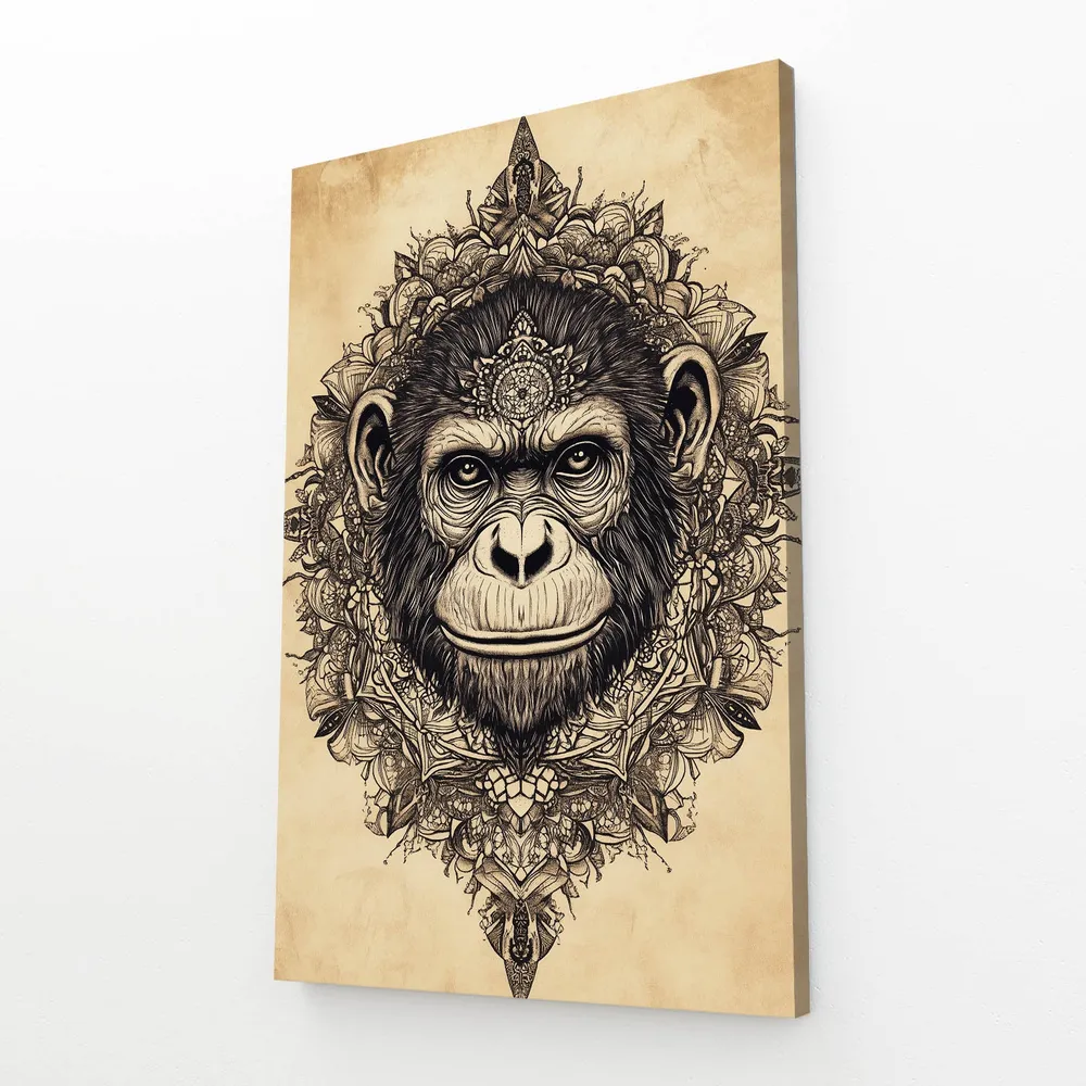tableau singe rustique MusaArtGallery