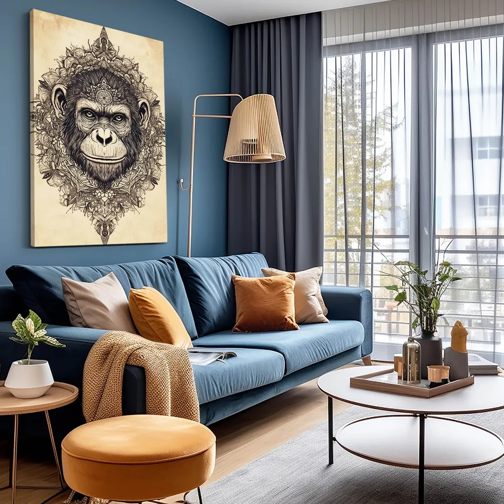 tableau singe rustique MusaArtGallery