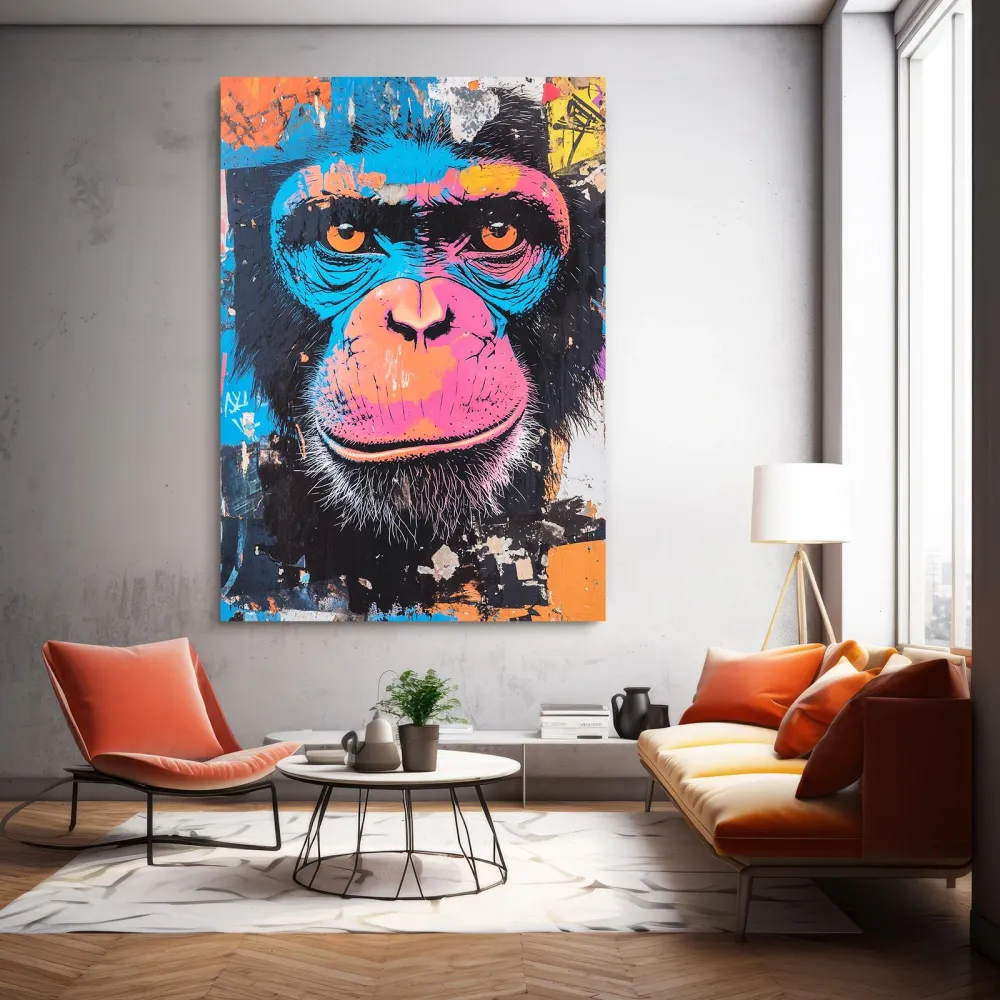 Tableau Singe Tete Bleu MusaArtGallery