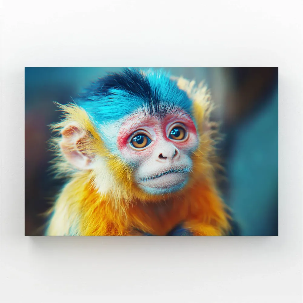 Tete Bleu Tableau Singe MusaArtGallery