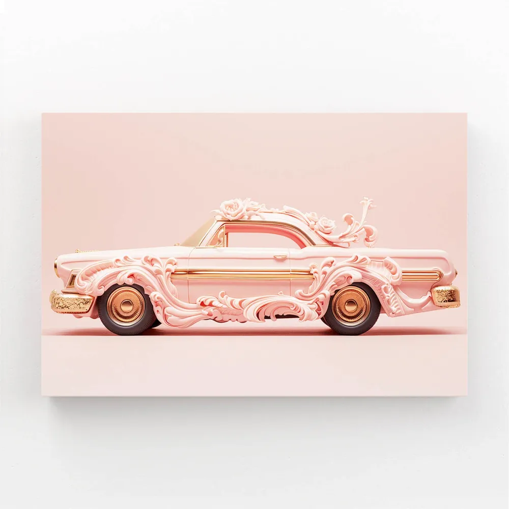 Voiture Baroque Tableau Rose MusaArtGallery