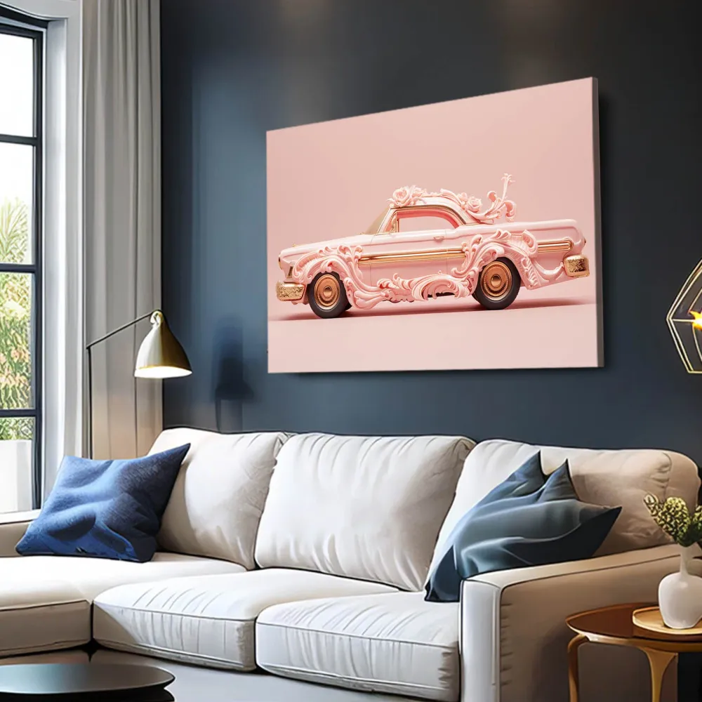 Voiture Baroque Tableau Rose MusaArtGallery