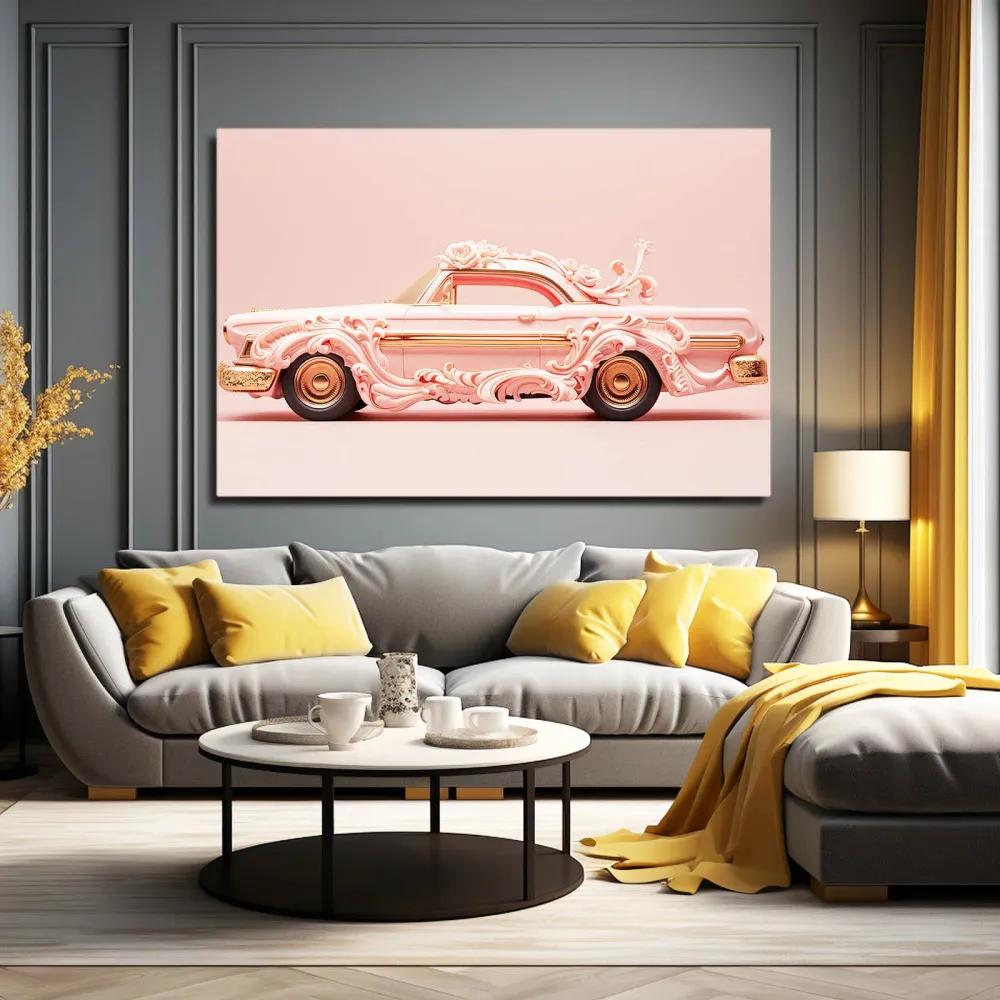 Voiture Baroque Tableau Rose MusaArtGallery